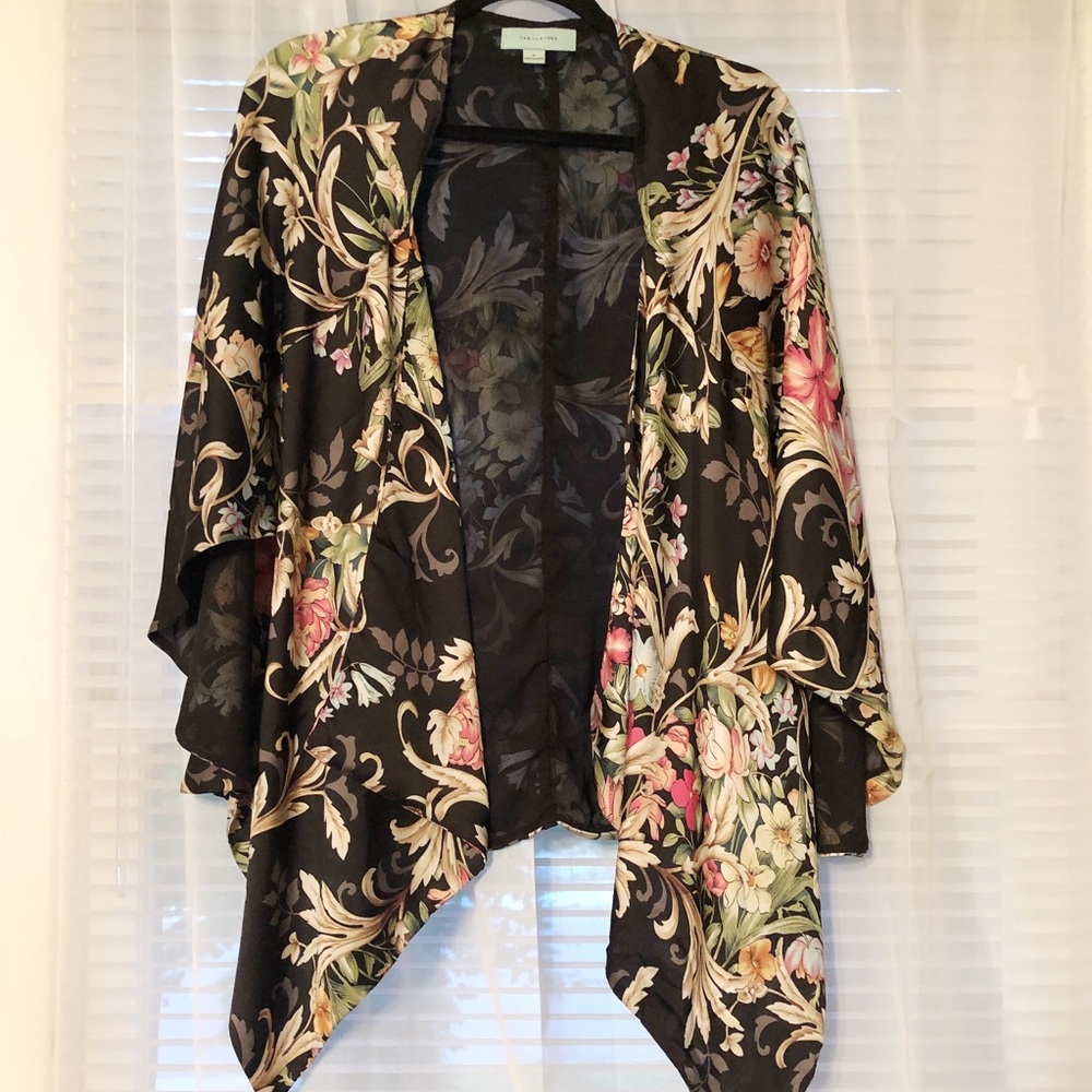 Floral silk kimono